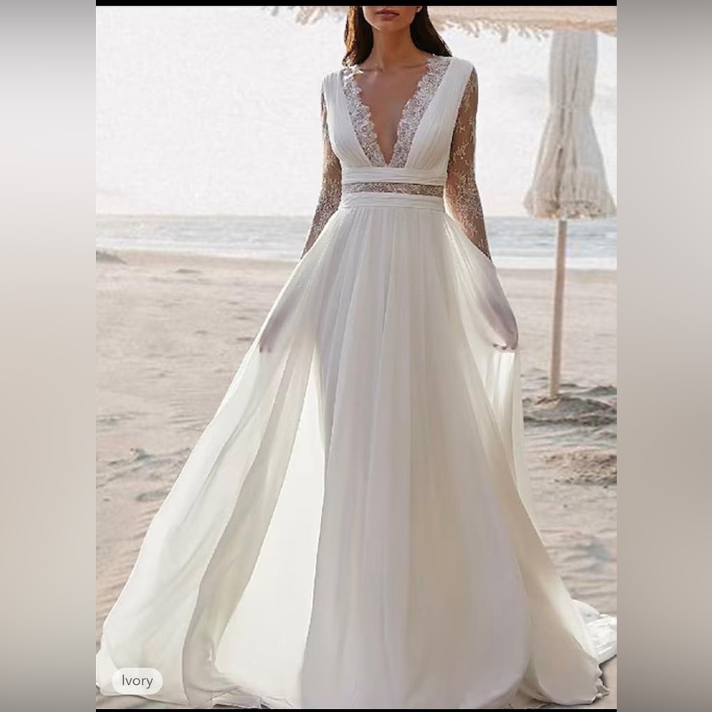 Beach Open Back Wedding Dress